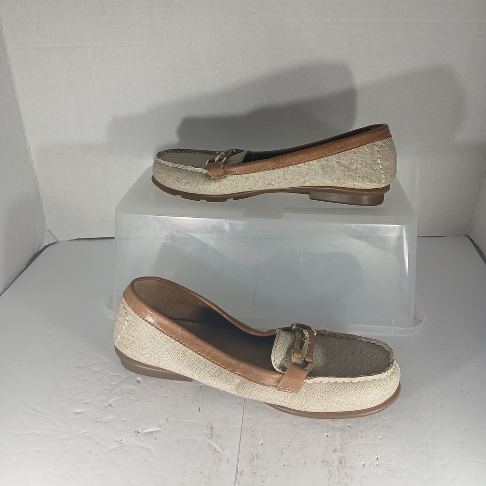 Aerosoles Manuscript Loafers 7M Beige Tan Bit Hardware Preppy Officecore Flat‎ - Picture 2 of 10